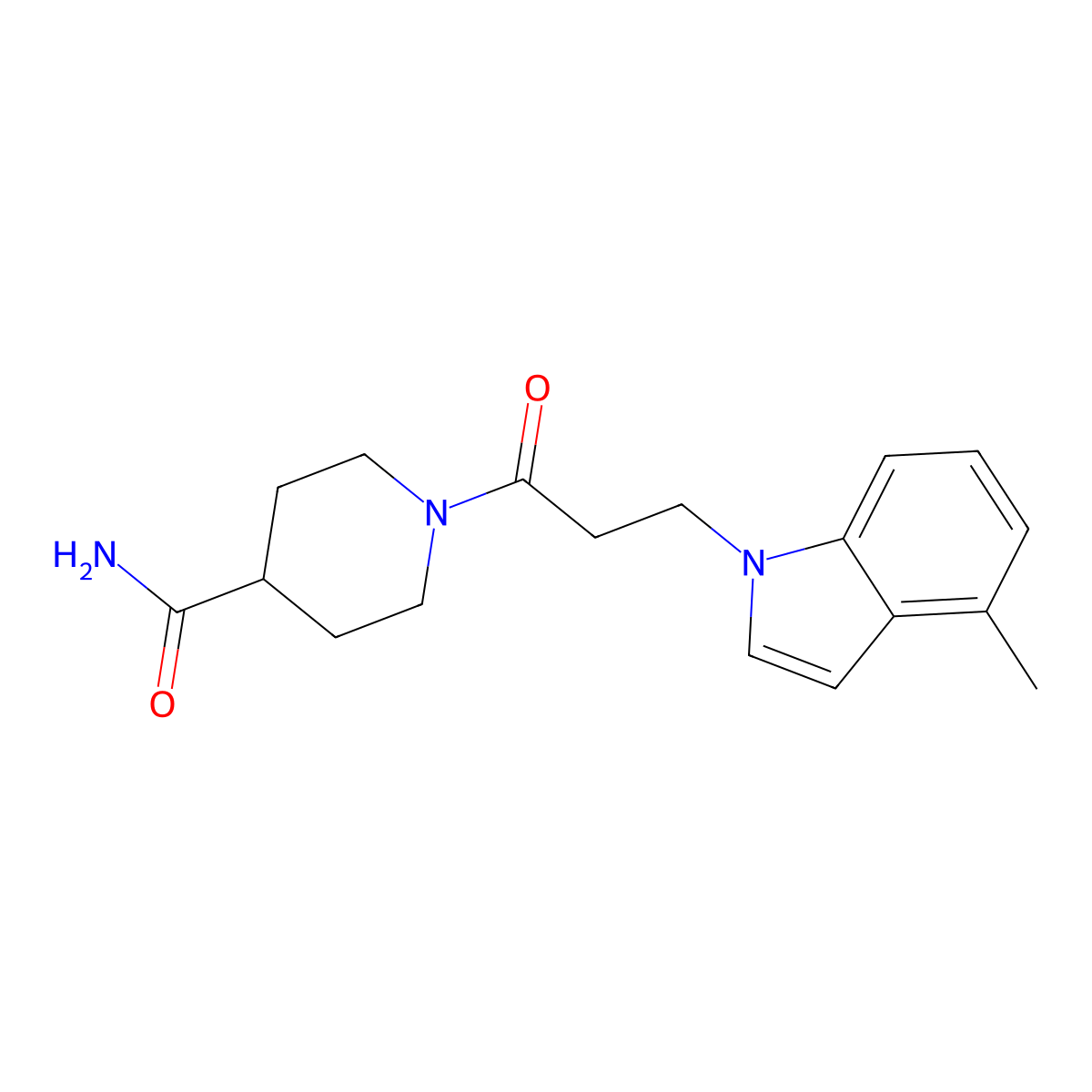 1-[3-(4-methyl-1H-indol-1-yl)propanoyl]piperidine-4-carboxamide molecular structure, CAS 1224160-75-1