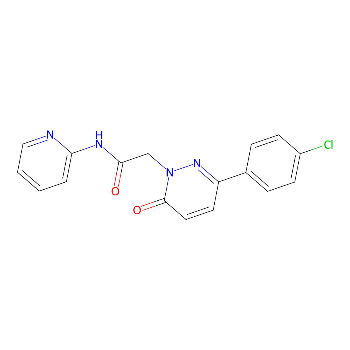 2-(3-(4-chlorophenyl)-6-oxopyridazin-1(6H)-yl)-N-(pyridin-2-yl)acetamide molecular structure, CAS 1224160-86-4