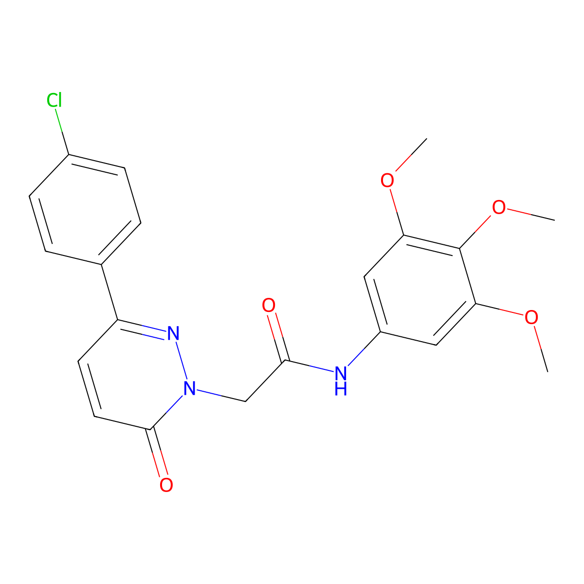 2-(3-(4-chlorophenyl)-6-oxopyridazin-1(6H)-yl)-N-(3,4,5-trimethoxyphenyl)acetamide molecular structure, CAS 1224162-48-4