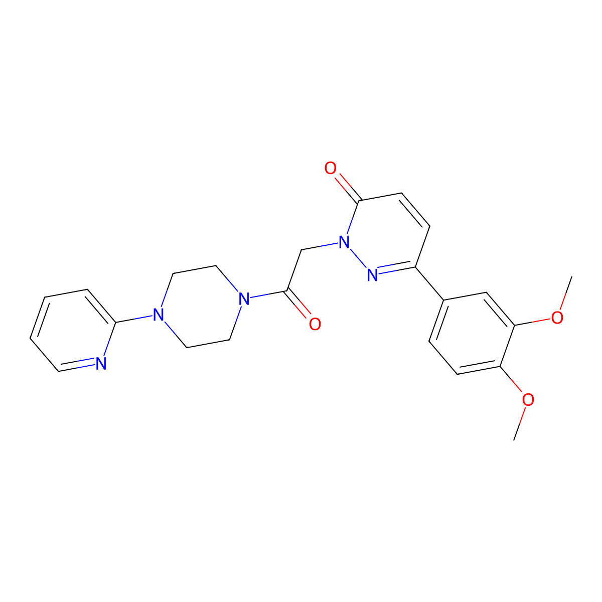 6-(3,4-dimethoxyphenyl)-2-(2-oxo-2-(4-(pyridin-2-yl)piperazin-1-yl)ethyl)pyridazin-3(2H)-one molecular structure, CAS 1224162-59-7