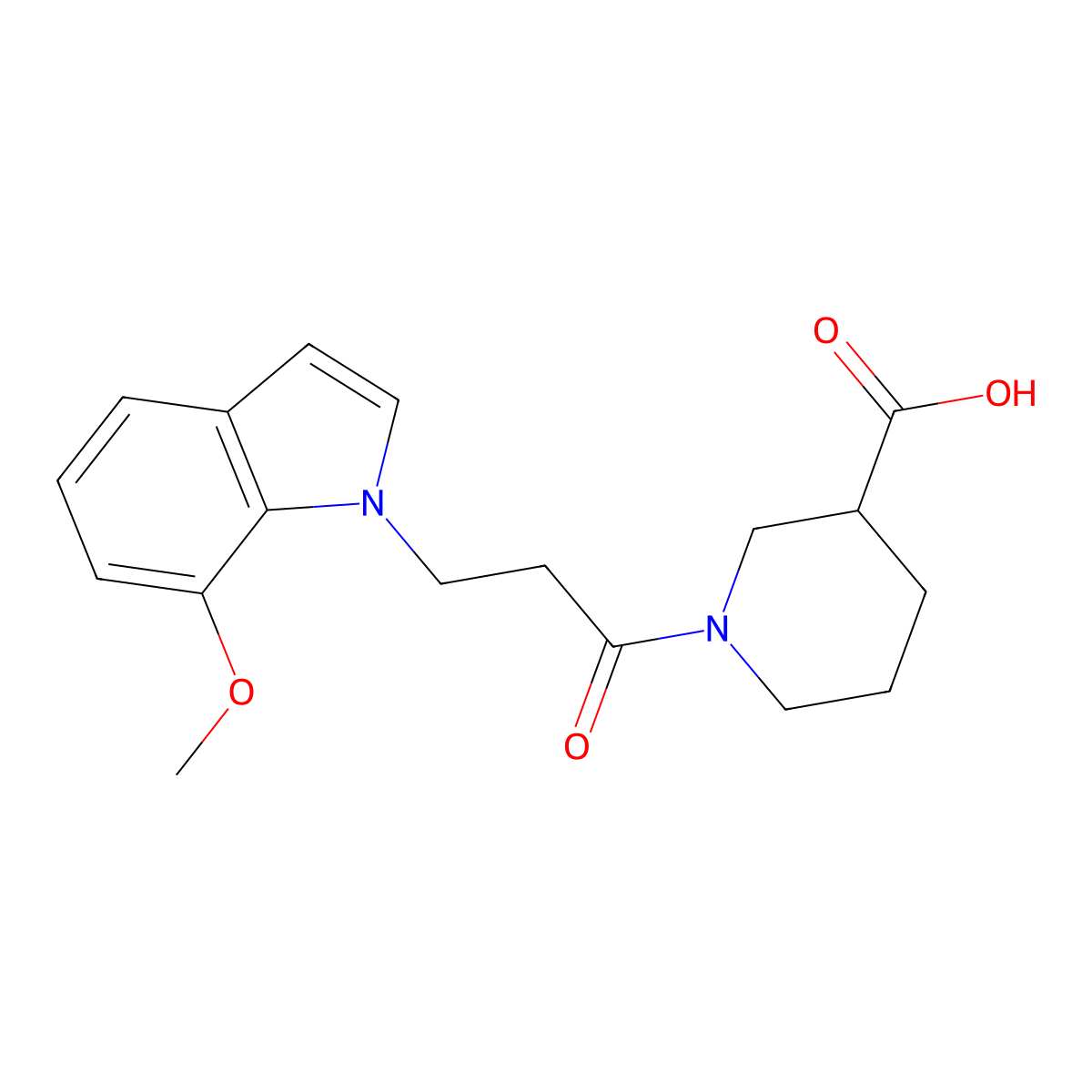 1-(3-(7-methoxy-1H-indol-1-yl)propanoyl)piperidine-3-carboxylic acid molecular structure, CAS 1224162-62-2