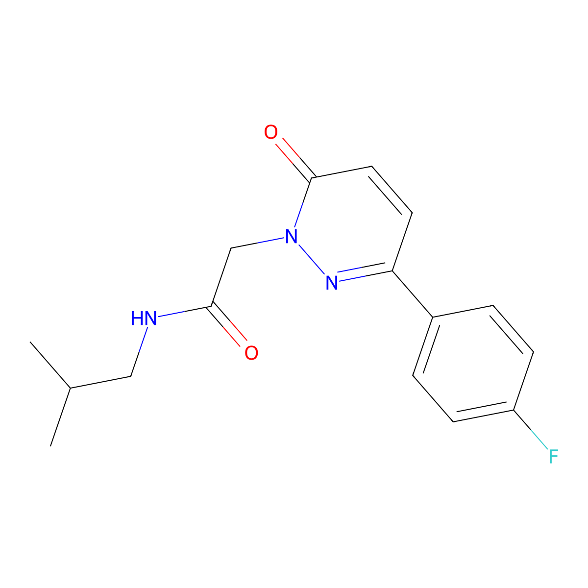 2-[3-(4-fluorophenyl)-6-oxo-1(6H)-pyridazinyl]-N-isobutylacetamide molecular structure, CAS 1224162-75-7