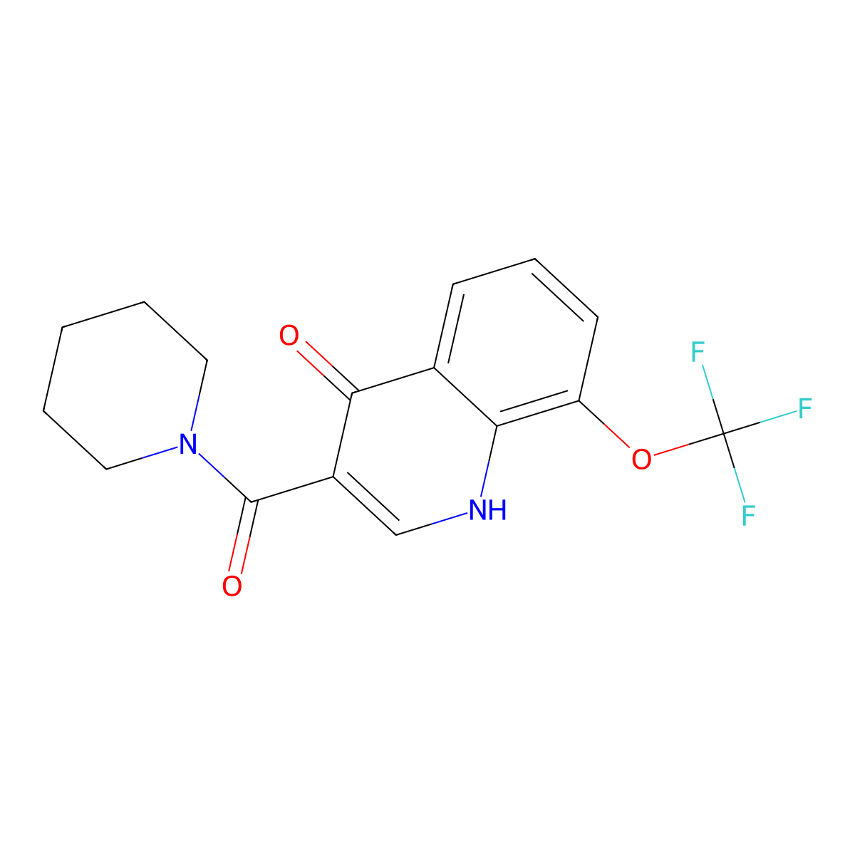 (4-Hydroxy-8-(trifluoromethoxy)quinolin-3-yl)(piperidin-1-yl)methanone molecular structure, CAS 1224162-94-0