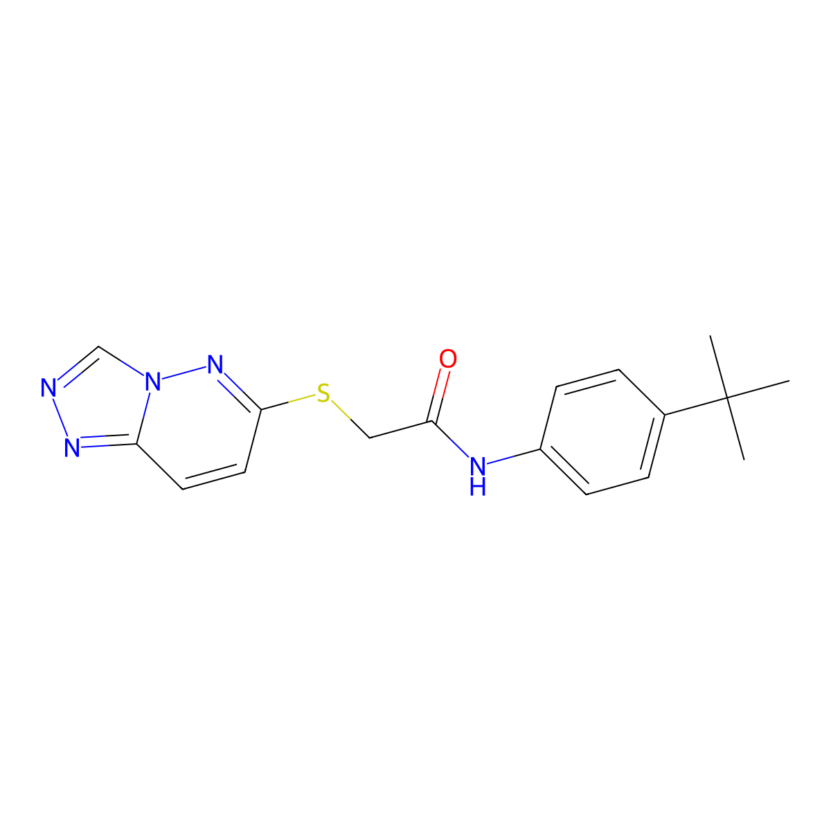 N-(4-tert-butylphenyl)-2-([1,2,4]triazolo[4,3-b]pyridazin-6-ylsulfanyl)acetamide molecular structure, CAS 1224162-96-2