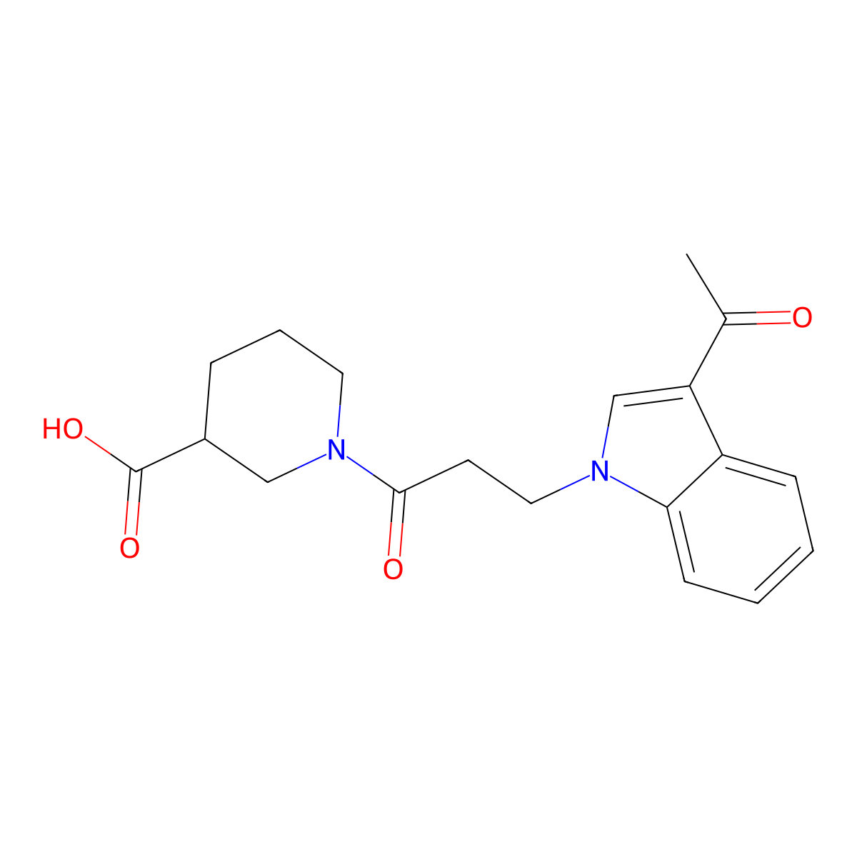 1-(3-(3-acetyl-1H-indol-1-yl)propanoyl)piperidine-3-carboxylic acid molecular structure, CAS 1224162-97-3