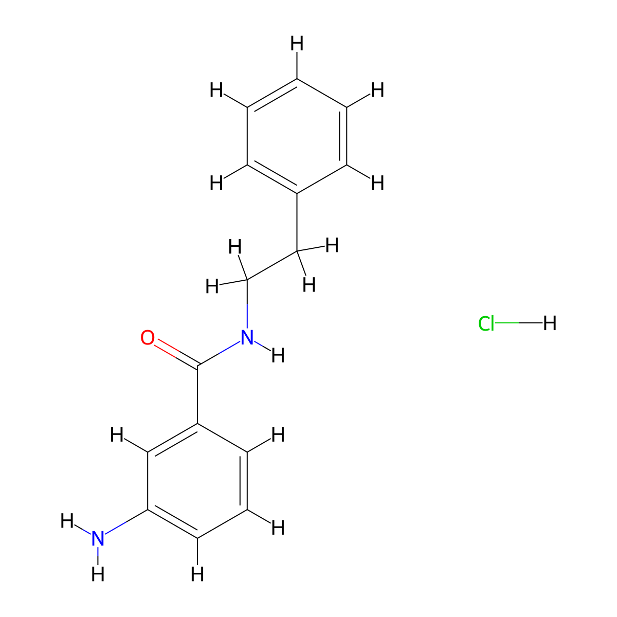 3-amino-N-phenethylbenzamide hydrochloride molecular structure, CAS 1224163-00-1
