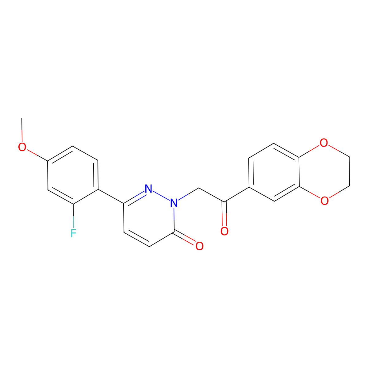 2-[2-(2,3-dihydro-1,4-benzodioxin-6-yl)-2-oxoethyl]-6-(2-fluoro-4-methoxyphenyl)pyridazin-3(2H)-one molecular structure, CAS 1224163-01-2