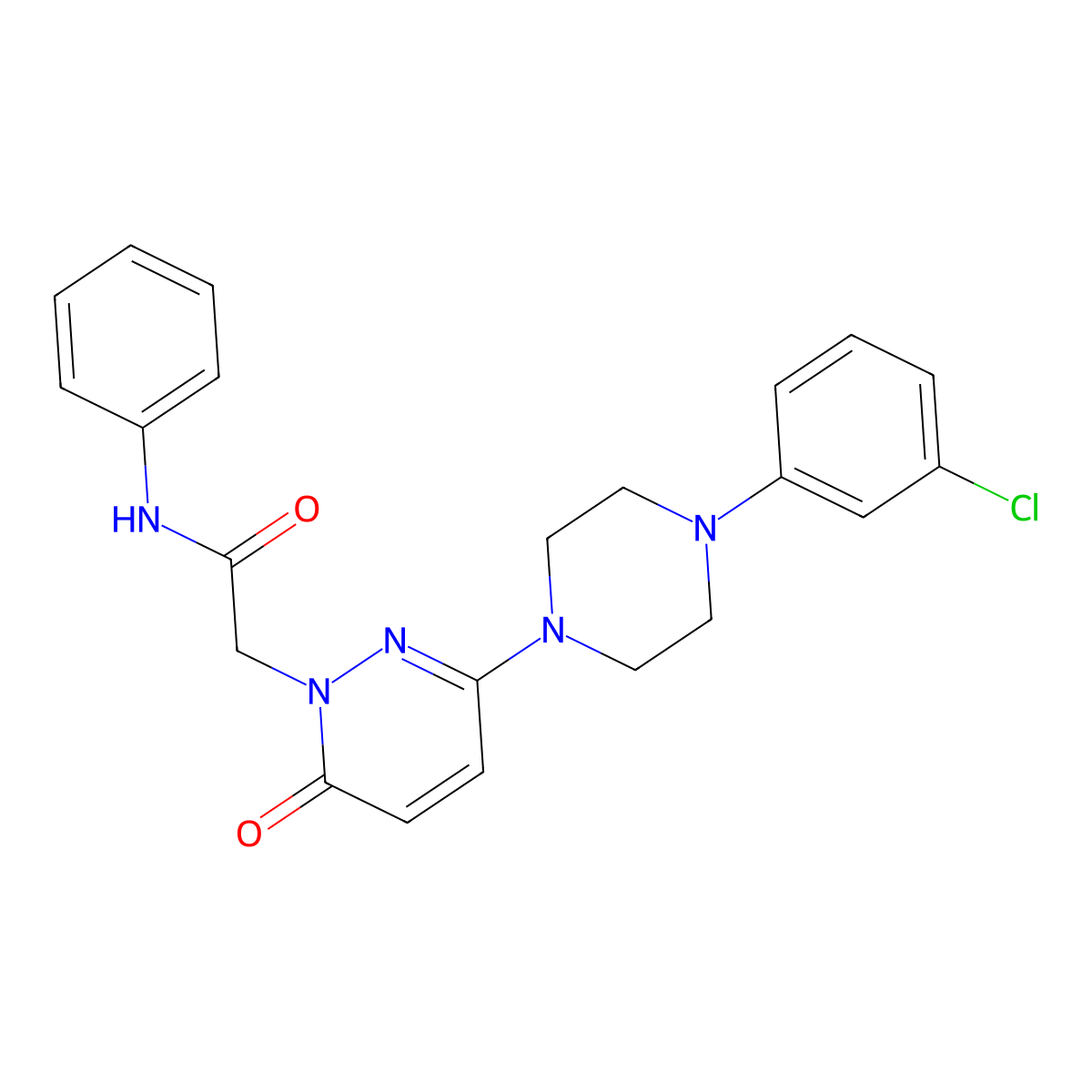 2-(3-(4-(3-chlorophenyl)piperazin-1-yl)-6-oxopyridazin-1(6H)-yl)-N-phenylacetamide molecular structure, CAS 1224163-10-3