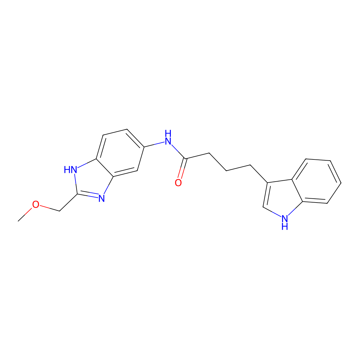 4-(1H-indol-3-yl)-N-[2-(methoxymethyl)-1H-benzimidazol-6-yl]butanamide molecular structure, CAS 1224163-18-1