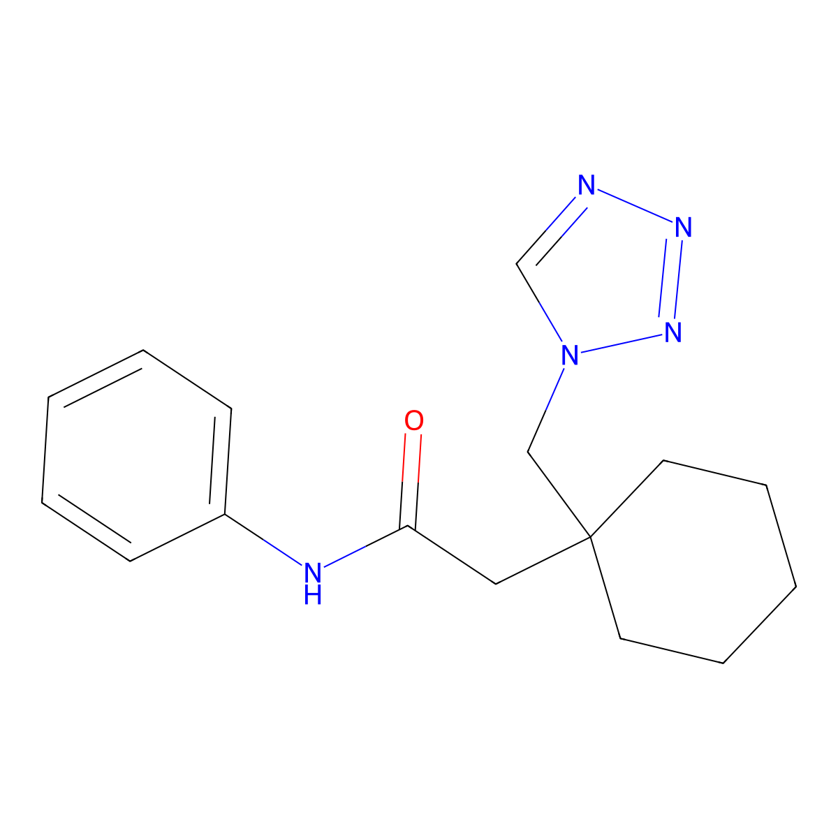 N-phenyl-2-[1-(1H-tetrazol-1-ylmethyl)cyclohexyl]acetamide molecular structure, CAS 1224163-20-5