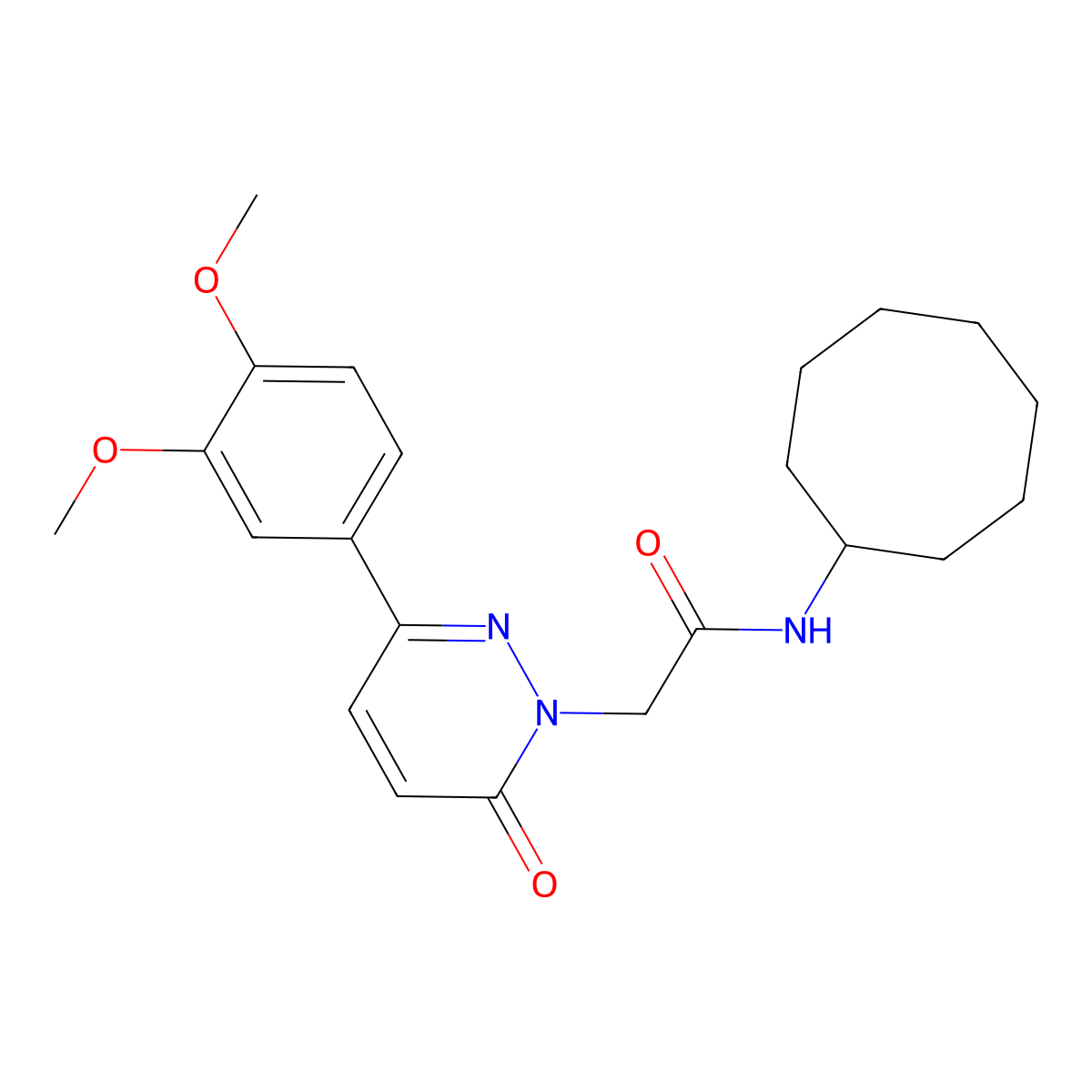 N-cyclooctyl-2-(3-(3,4-dimethoxyphenyl)-6-oxopyridazin-1(6H)-yl)acetamide molecular structure, CAS 1224164-61-7