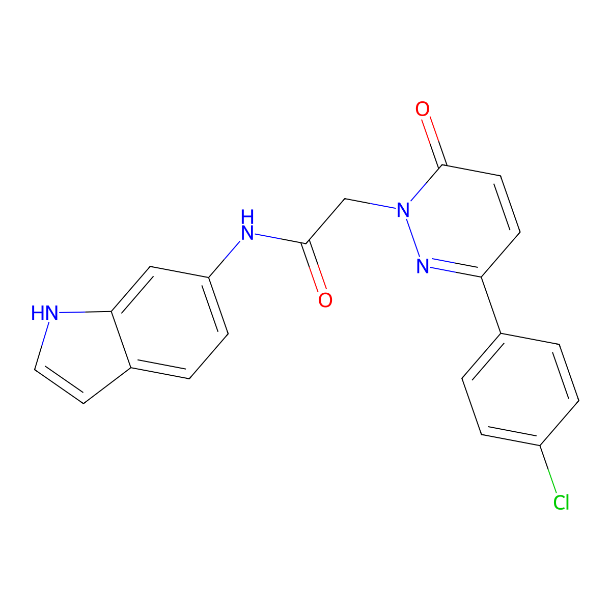 2-[3-(4-chlorophenyl)-6-oxopyridazin-1(6H)-yl]-N-(1H-indol-6-yl)acetamide molecular structure, CAS 1224164-64-0