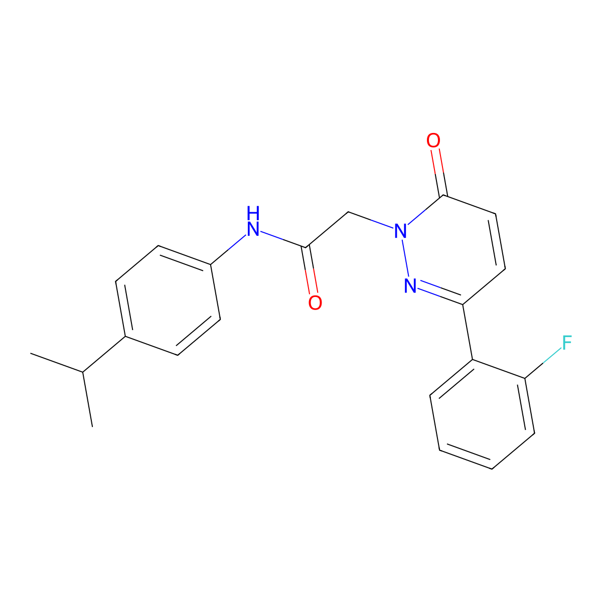 2-[3-(2-fluorophenyl)-6-oxopyridazin-1(6H)-yl]-N-[4-(propan-2-yl)phenyl]acetamide molecular structure, CAS 1224164-68-4