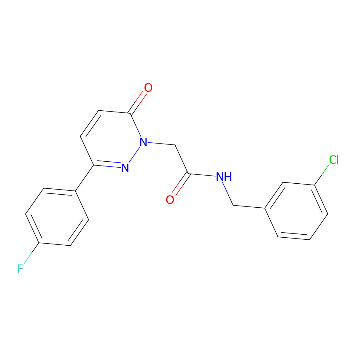 N-(3-chlorobenzyl)-2-(3-(4-fluorophenyl)-6-oxopyridazin-1(6H)-yl)acetamide molecular structure, CAS 1224164-89-9