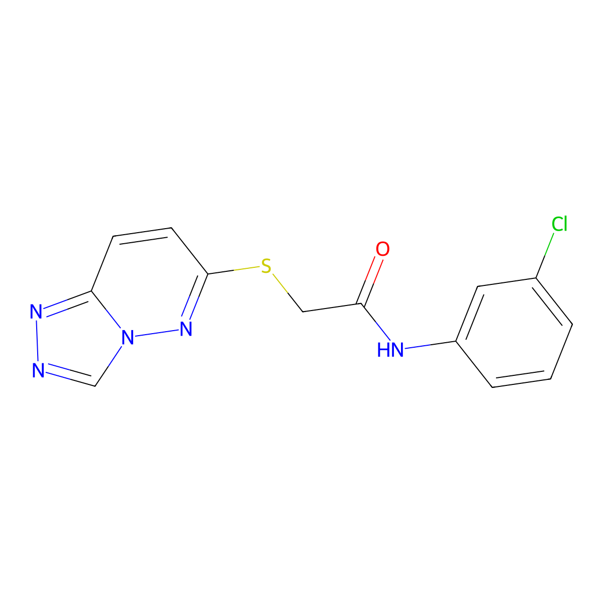 N-(3-chlorophenyl)-2-([1,2,4]triazolo[4,3-b]pyridazin-6-ylsulfanyl)acetamide molecular structure, CAS 1224164-99-1