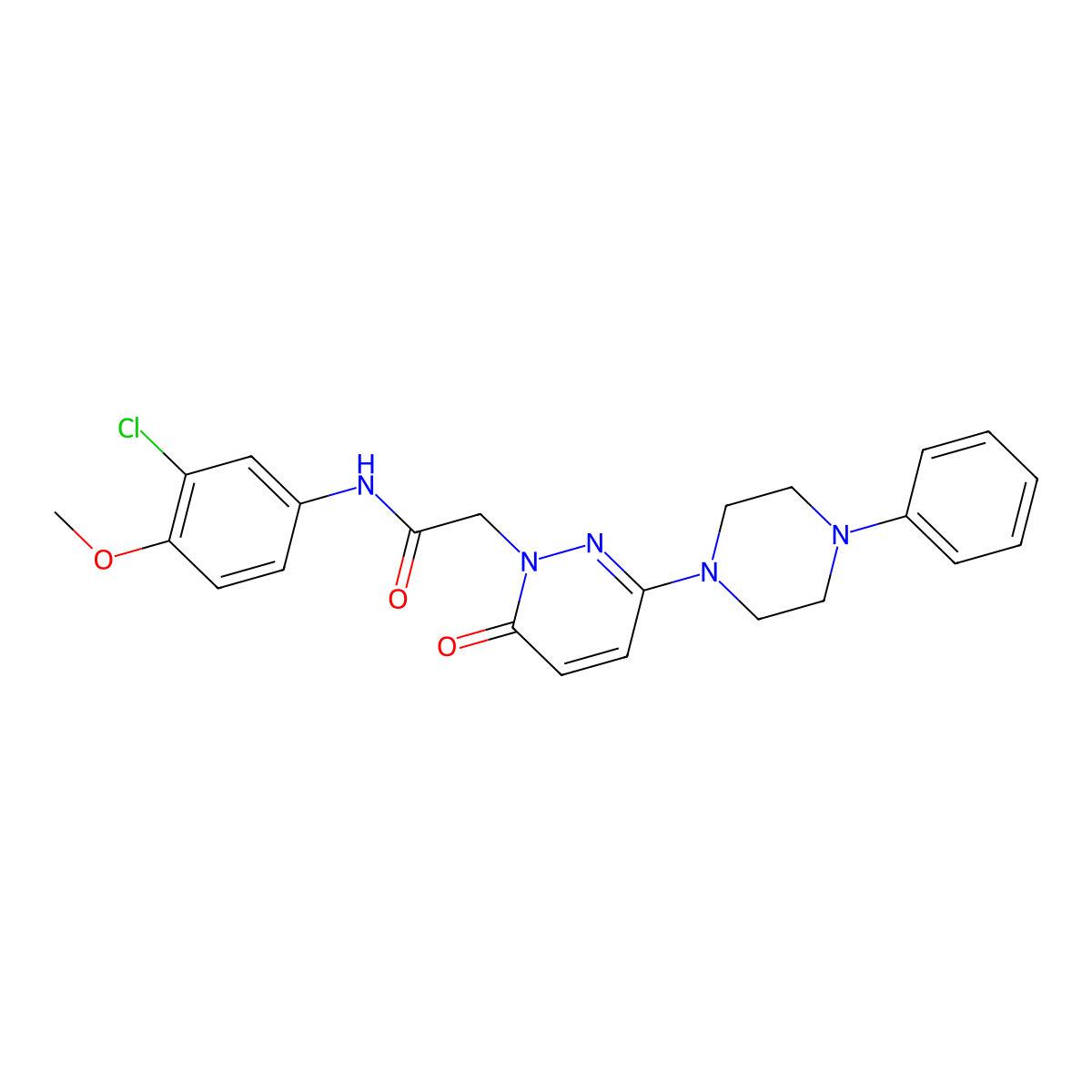 N-(3-chloro-4-methoxyphenyl)-2-[6-oxo-3-(4-phenylpiperazin-1-yl)pyridazin-1(6H)-yl]acetamide molecular structure, CAS 1224165-03-0