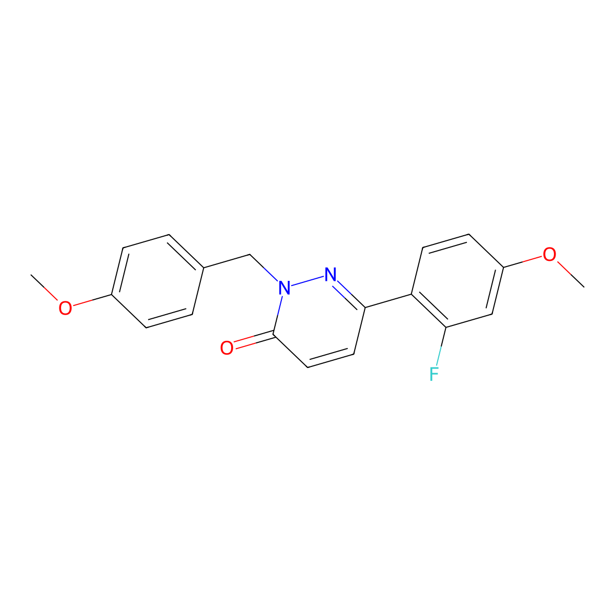 6-(2-fluoro-4-methoxyphenyl)-2-(4-methoxybenzyl)pyridazin-3(2H)-one molecular structure, CAS 1224165-08-5