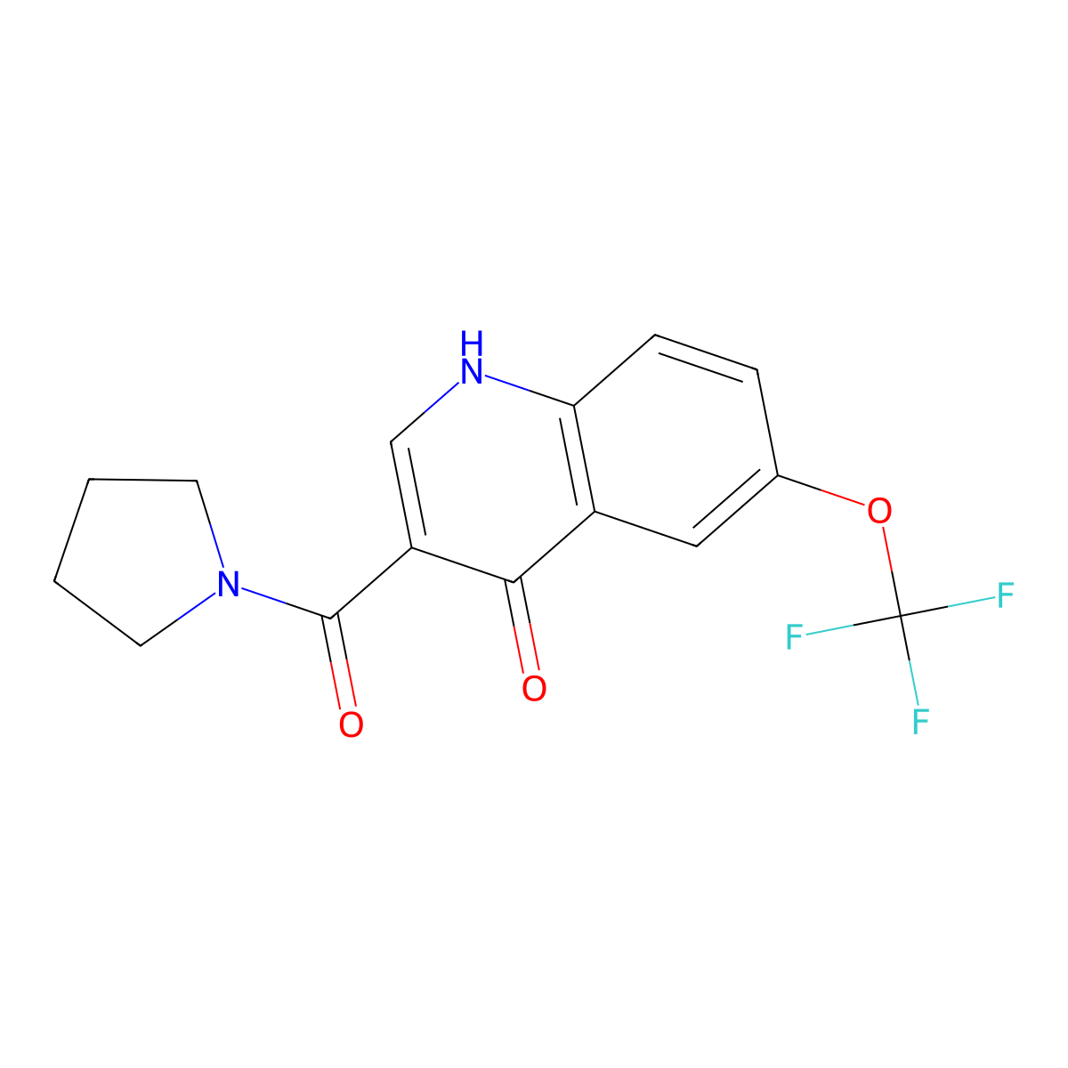 (4-Hydroxy-6-(trifluoromethoxy)quinolin-3-yl)(pyrrolidin-1-yl)methanone molecular structure, CAS 1224165-10-9