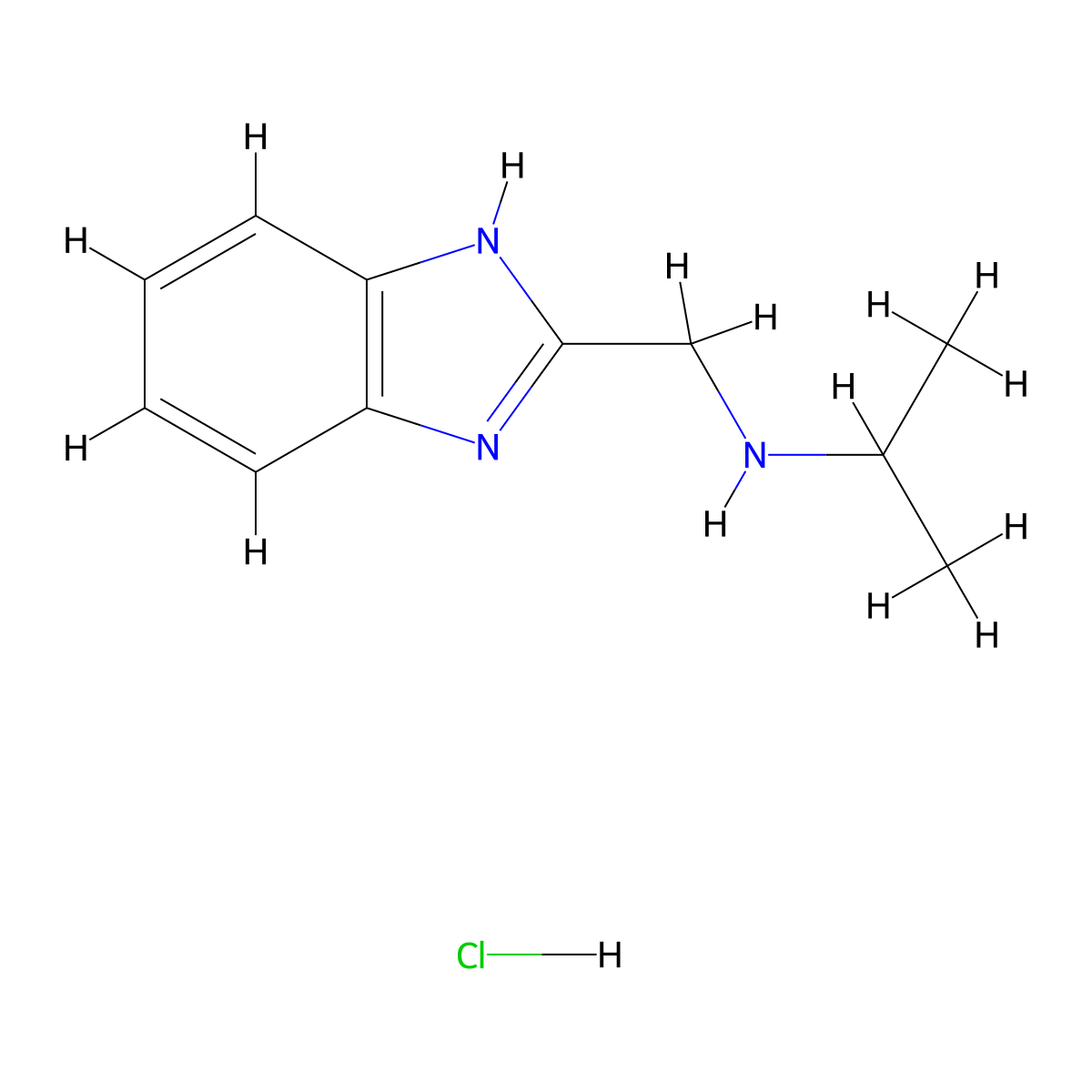 N-((1H-benzo[d]imidazol-2-yl)methyl)propan-2-amine hydrochloride molecular structure, CAS 1224165-16-5