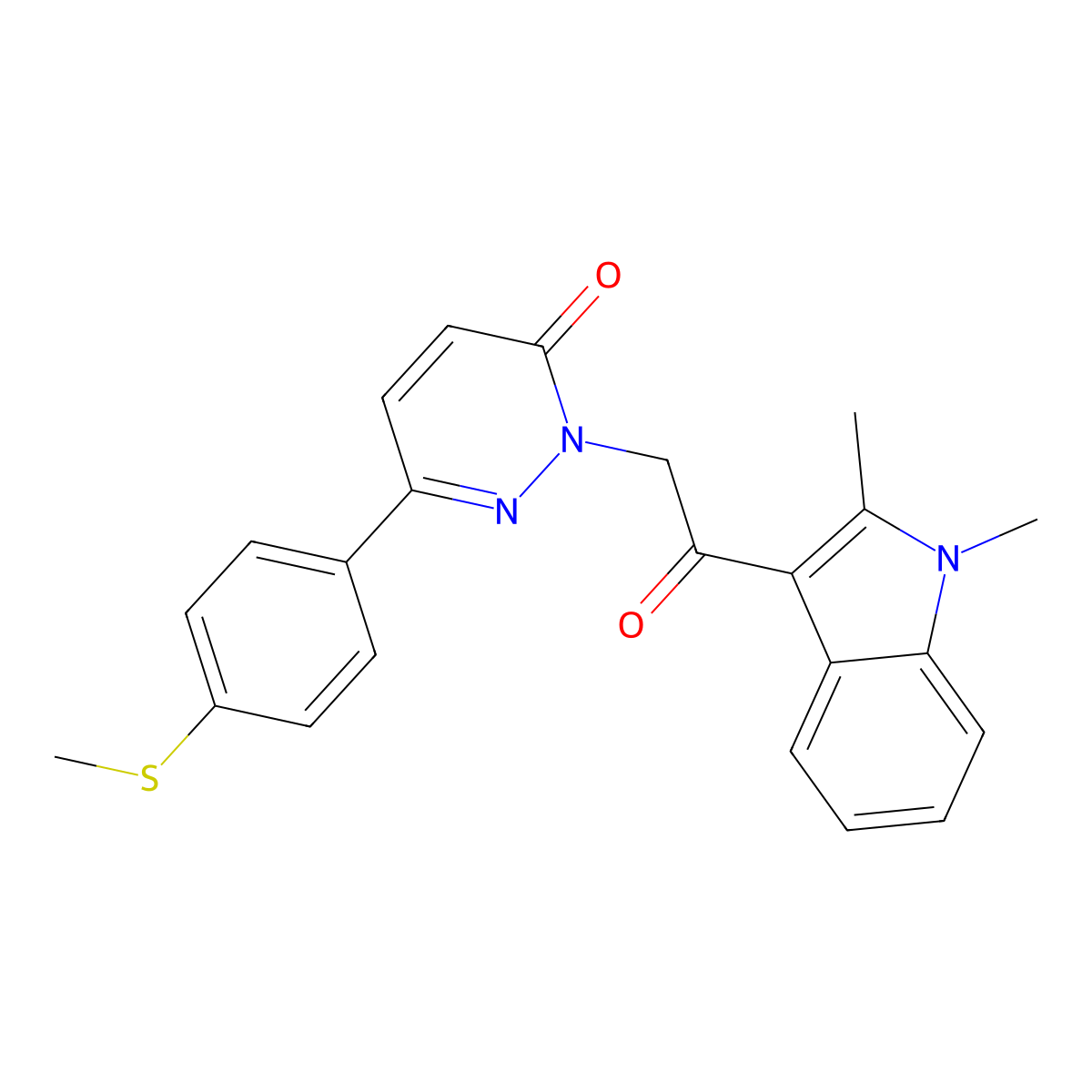2-[2-(1,2-dimethyl-1H-indol-3-yl)-2-oxoethyl]-6-[4-(methylsulfanyl)phenyl]pyridazin-3(2H)-one molecular structure, CAS 1224165-19-8