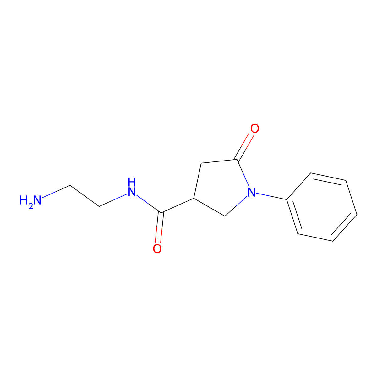 N-(2-aminoethyl)-5-oxo-1-phenylpyrrolidine-3-carboxamide molecular structure, CAS 1224165-26-7