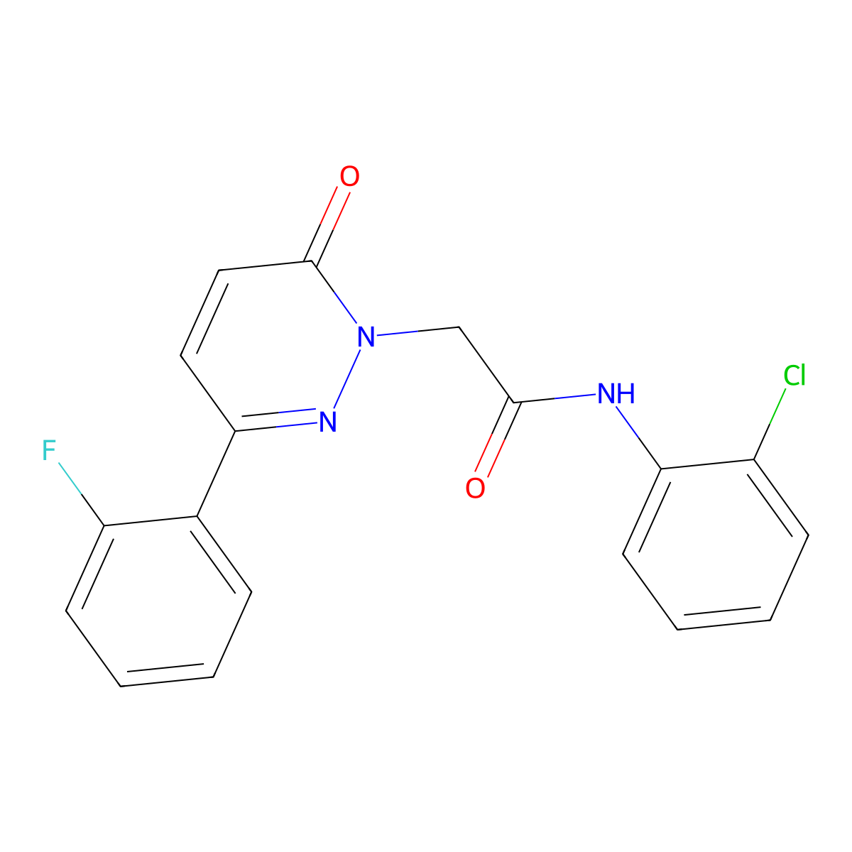 N-(2-chlorophenyl)-2-(3-(2-fluorophenyl)-6-oxopyridazin-1(6H)-yl)acetamide molecular structure, CAS 1224165-29-0