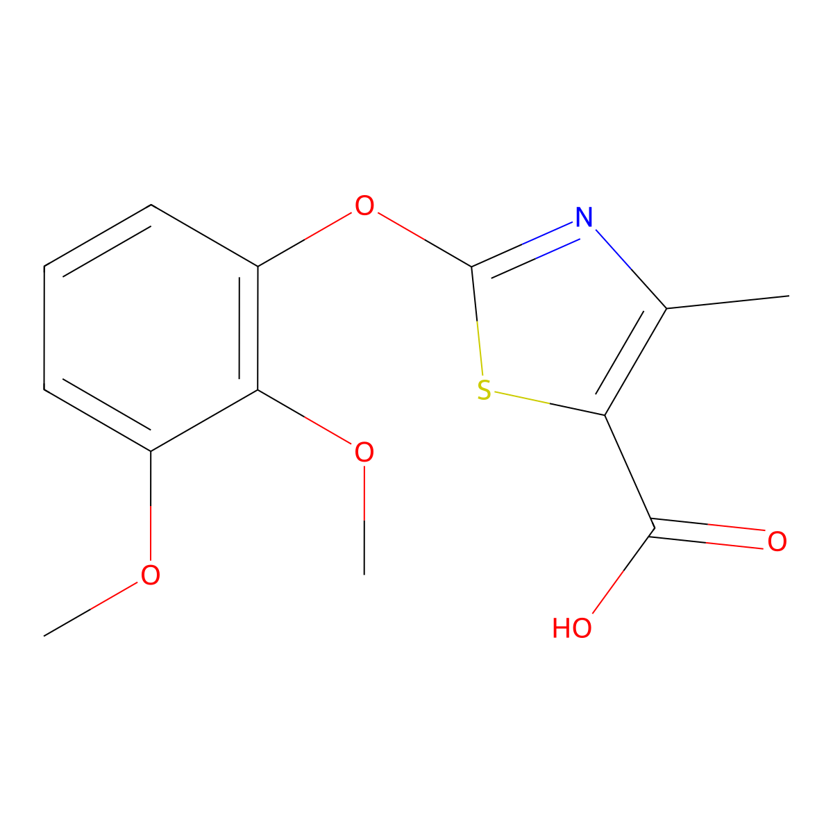 2-(2,3-Dimethoxyphenoxy)-4-methylthiazole-5-carboxylic acid molecular structure, CAS 1224165-34-7