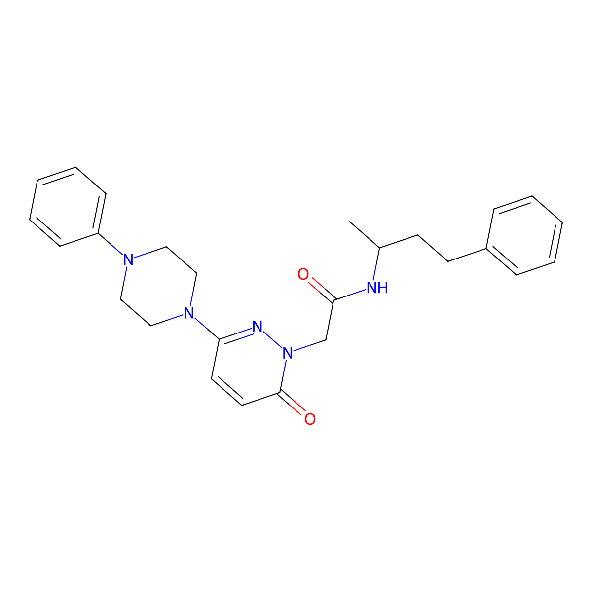 2-[6-oxo-3-(4-phenylpiperazin-1-yl)pyridazin-1(6H)-yl]-N-(4-phenylbutan-2-yl)acetamide molecular structure, CAS 1224165-42-7