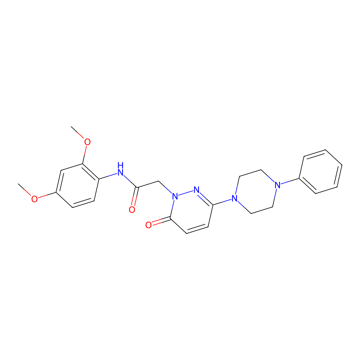 N-(2,4-dimethoxyphenyl)-2-[6-oxo-3-(4-phenylpiperazin-1-yl)pyridazin-1(6H)-yl]acetamide molecular structure, CAS 1224165-60-9