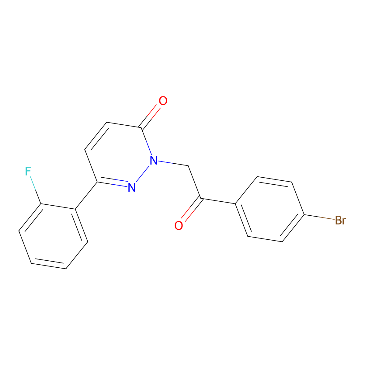 2-[2-(4-bromophenyl)-2-oxoethyl]-6-(2-fluorophenyl)pyridazin-3(2H)-one molecular structure, CAS 1224165-63-2