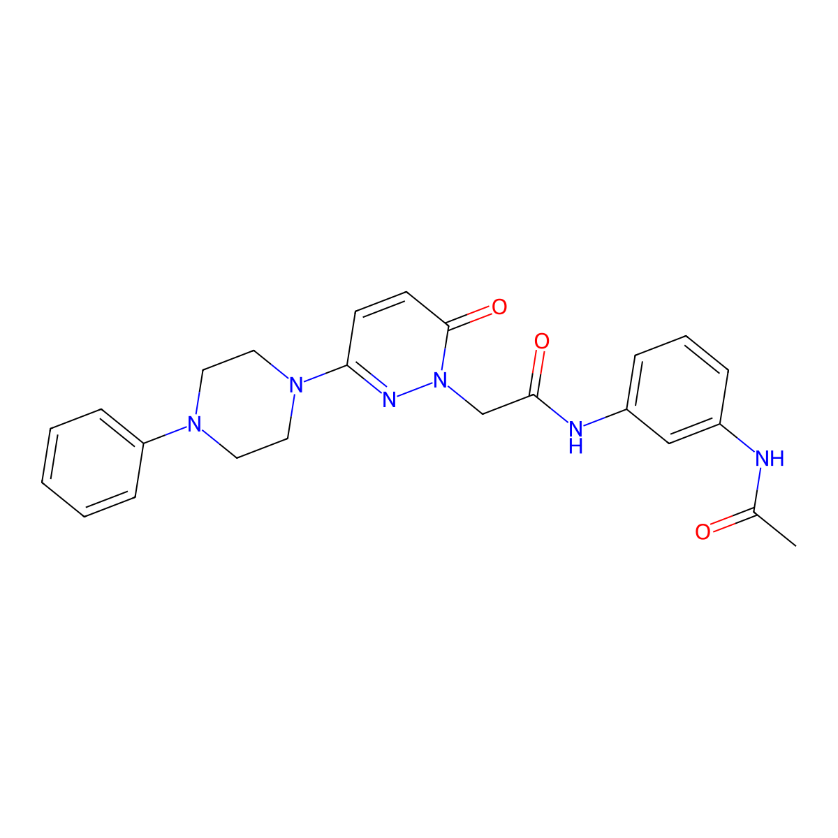 N-[3-(acetylamino)phenyl]-2-[6-oxo-3-(4-phenylpiperazin-1-yl)pyridazin-1(6H)-yl]acetamide molecular structure, CAS 1224165-74-5