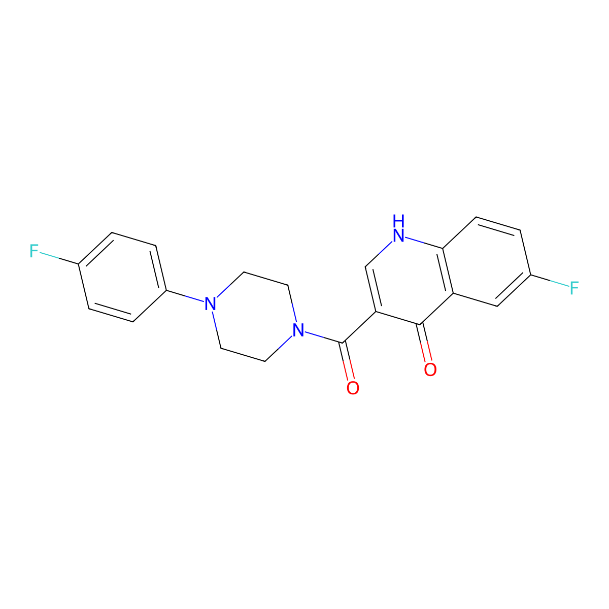 (6-Fluoro-4-hydroxyquinolin-3-yl)(4-(4-fluorophenyl)piperazin-1-yl)methanone molecular structure, CAS 1224165-81-4