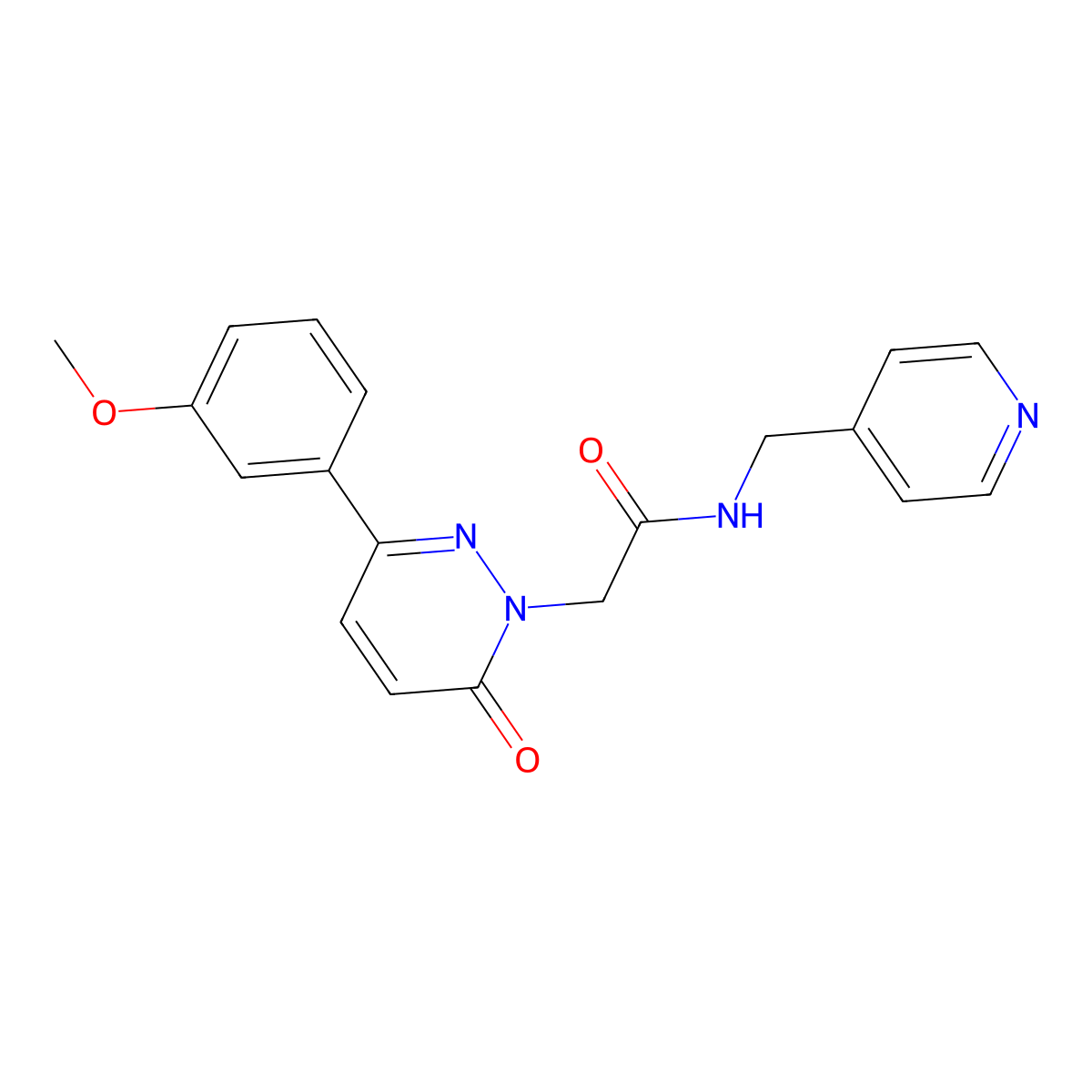 2-(3-(3-methoxyphenyl)-6-oxopyridazin-1(6H)-yl)-N-(pyridin-4-ylmethyl)acetamide molecular structure, CAS 1224166-10-2