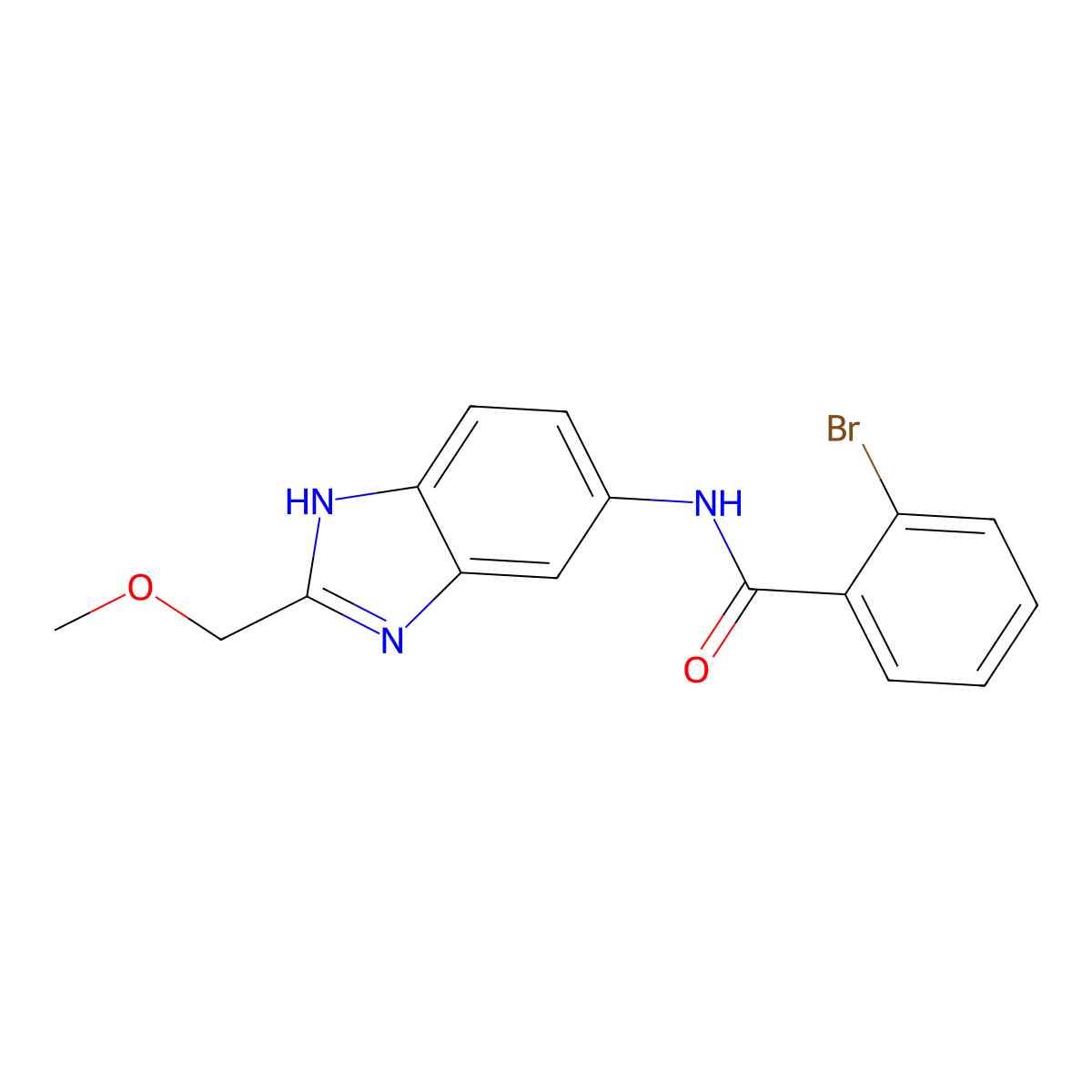 2-bromo-N-[2-(methoxymethyl)-1H-benzimidazol-5-yl]benzamide molecular structure, CAS 1224166-16-8