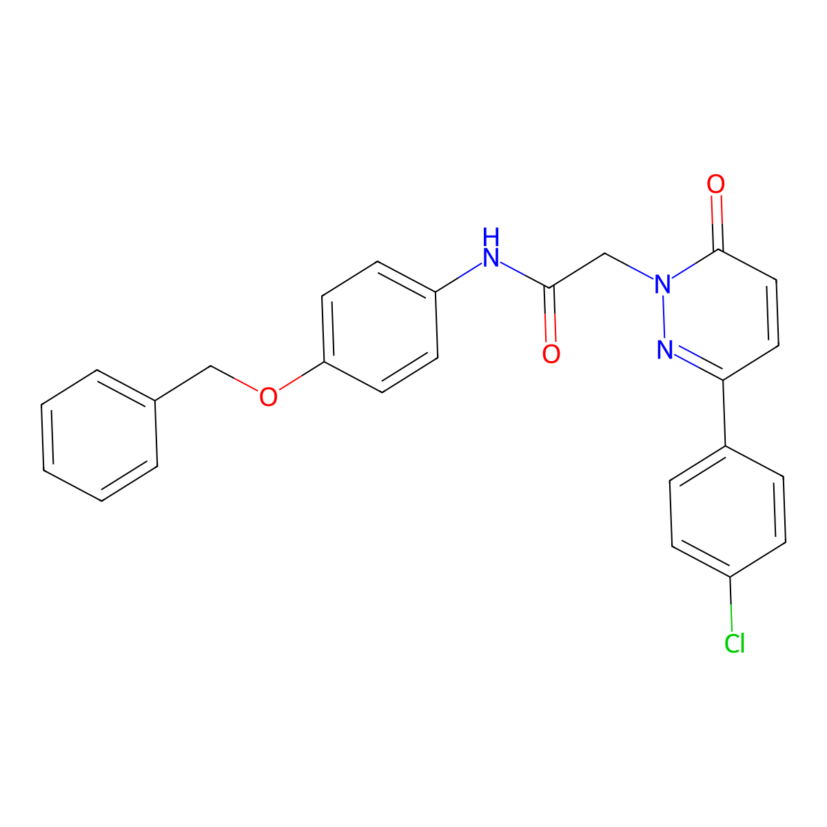 N-(4-(benzyloxy)phenyl)-2-(3-(4-chlorophenyl)-6-oxopyridazin-1(6H)-yl)acetamide molecular structure, CAS 1224166-20-4