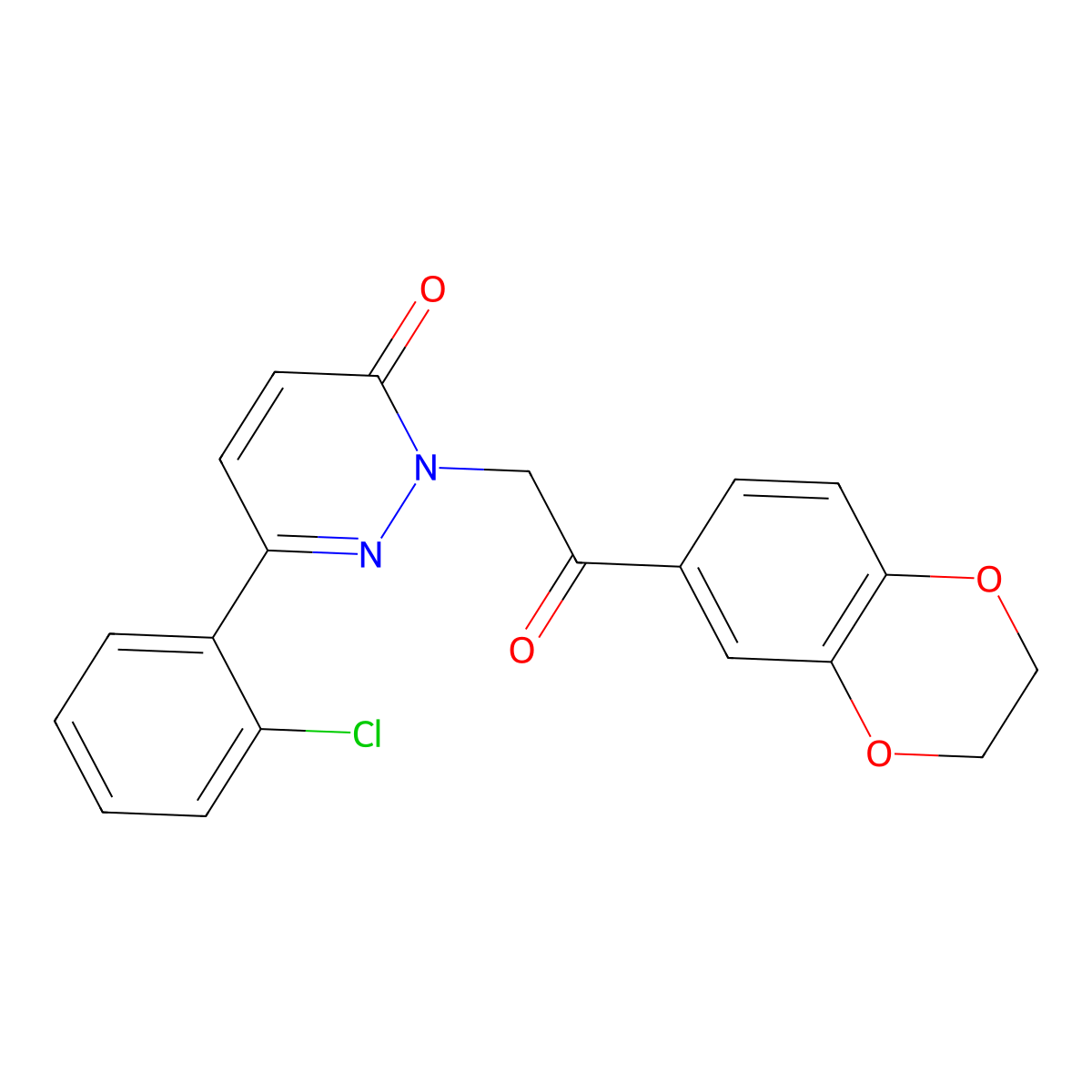 6-(2-chlorophenyl)-2-[2-(2,3-dihydro-1,4-benzodioxin-6-yl)-2-oxoethyl]pyridazin-3(2H)-one molecular structure, CAS 1224166-28-2