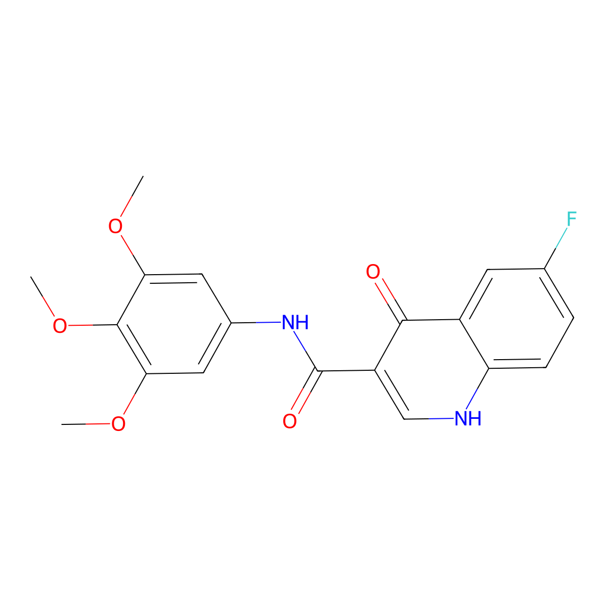 6-fluoro-4-hydroxy-N-(3,4,5-trimethoxyphenyl)quinoline-3-carboxamide molecular structure, CAS 1224166-43-1