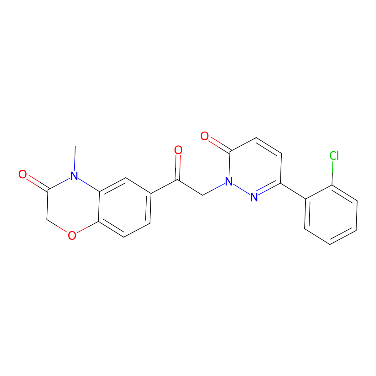 6-{[3-(2-chlorophenyl)-6-oxopyridazin-1(6H)-yl]acetyl}-4-methyl-2H-1,4-benzoxazin-3(4H)-one molecular structure, CAS 1224166-56-6