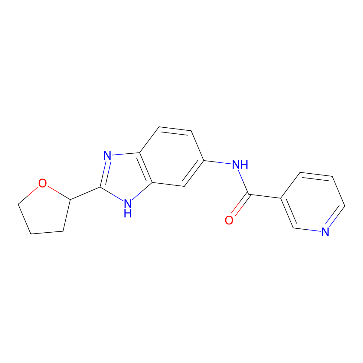 N-[2-(tetrahydrofuran-2-yl)-1H-benzimidazol-5-yl]pyridine-3-carboxamide molecular structure, CAS 1224166-64-6