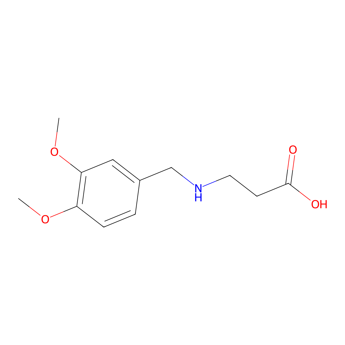 3-[(3,4-Dimethoxyphenyl)methylamino]propanoic acid molecular structure, CAS 1224166-72-6