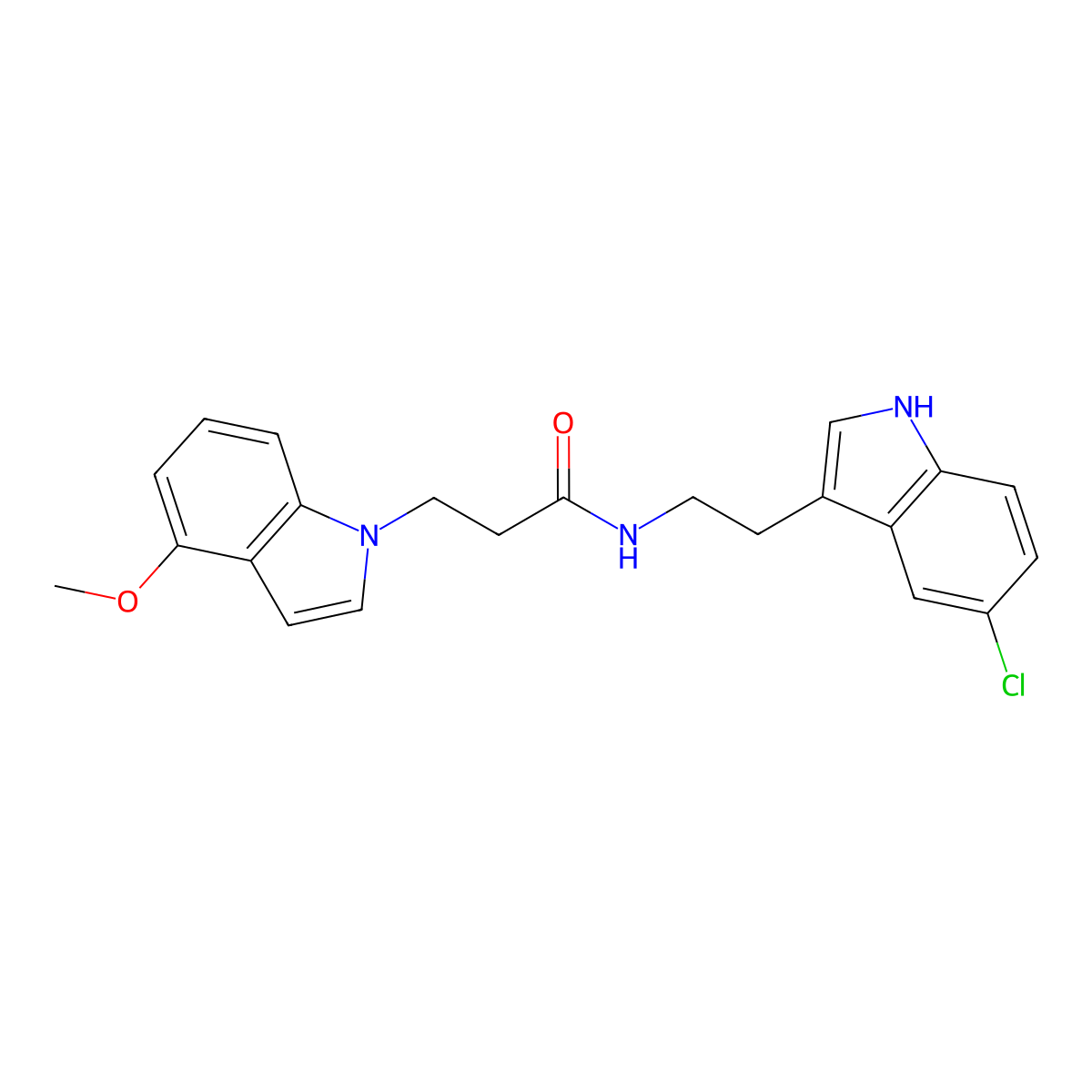 N-[2-(5-chloro-1H-indol-3-yl)ethyl]-3-(4-methoxy-1H-indol-1-yl)propanamide molecular structure, CAS 1224166-73-7