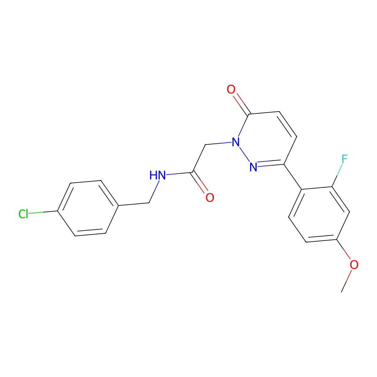 N-(4-chlorobenzyl)-2-(3-(2-fluoro-4-methoxyphenyl)-6-oxopyridazin-1(6H)-yl)acetamide molecular structure, CAS 1224166-80-6