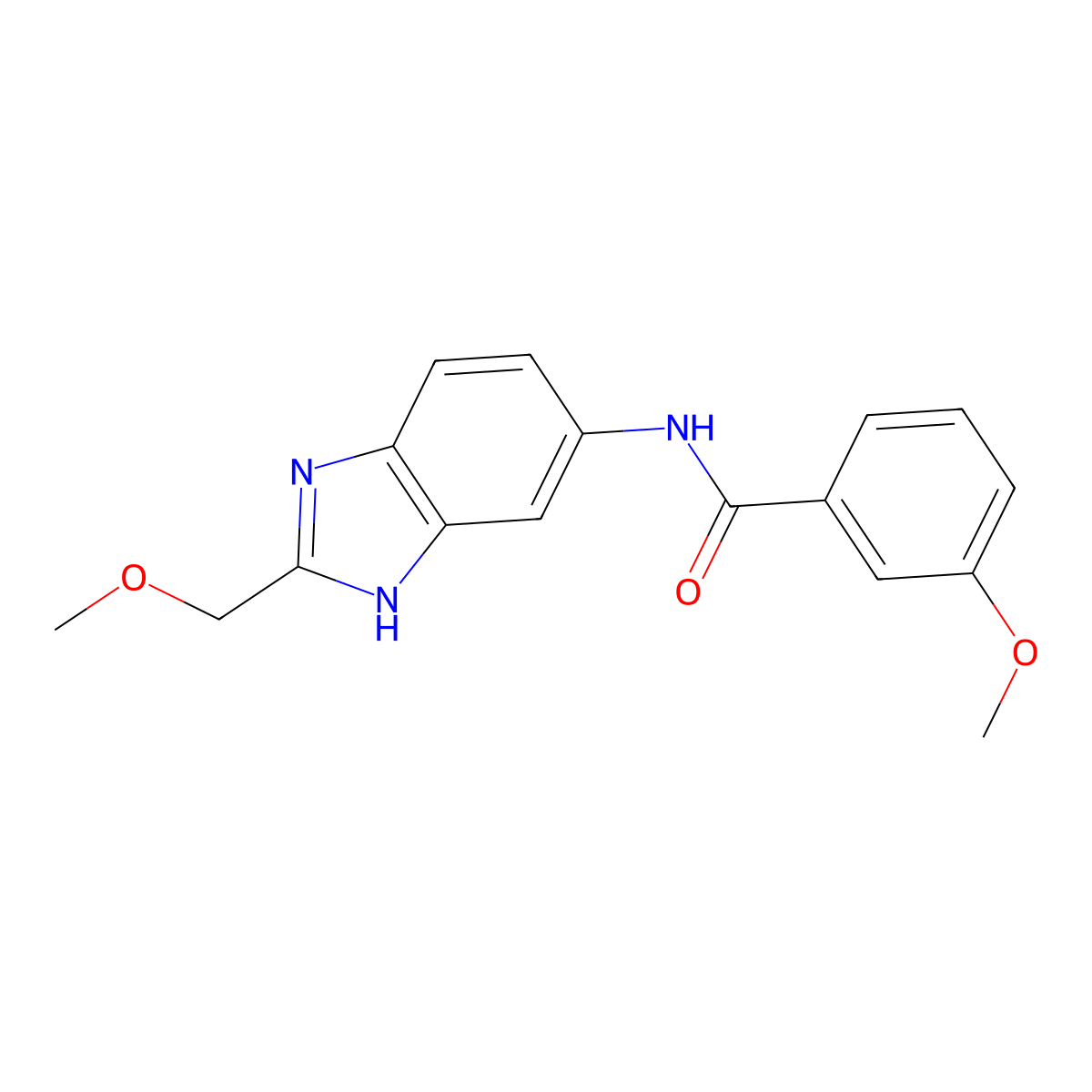 3-methoxy-N-[2-(methoxymethyl)-1H-benzimidazol-5-yl]benzamide molecular structure, CAS 1224166-81-7