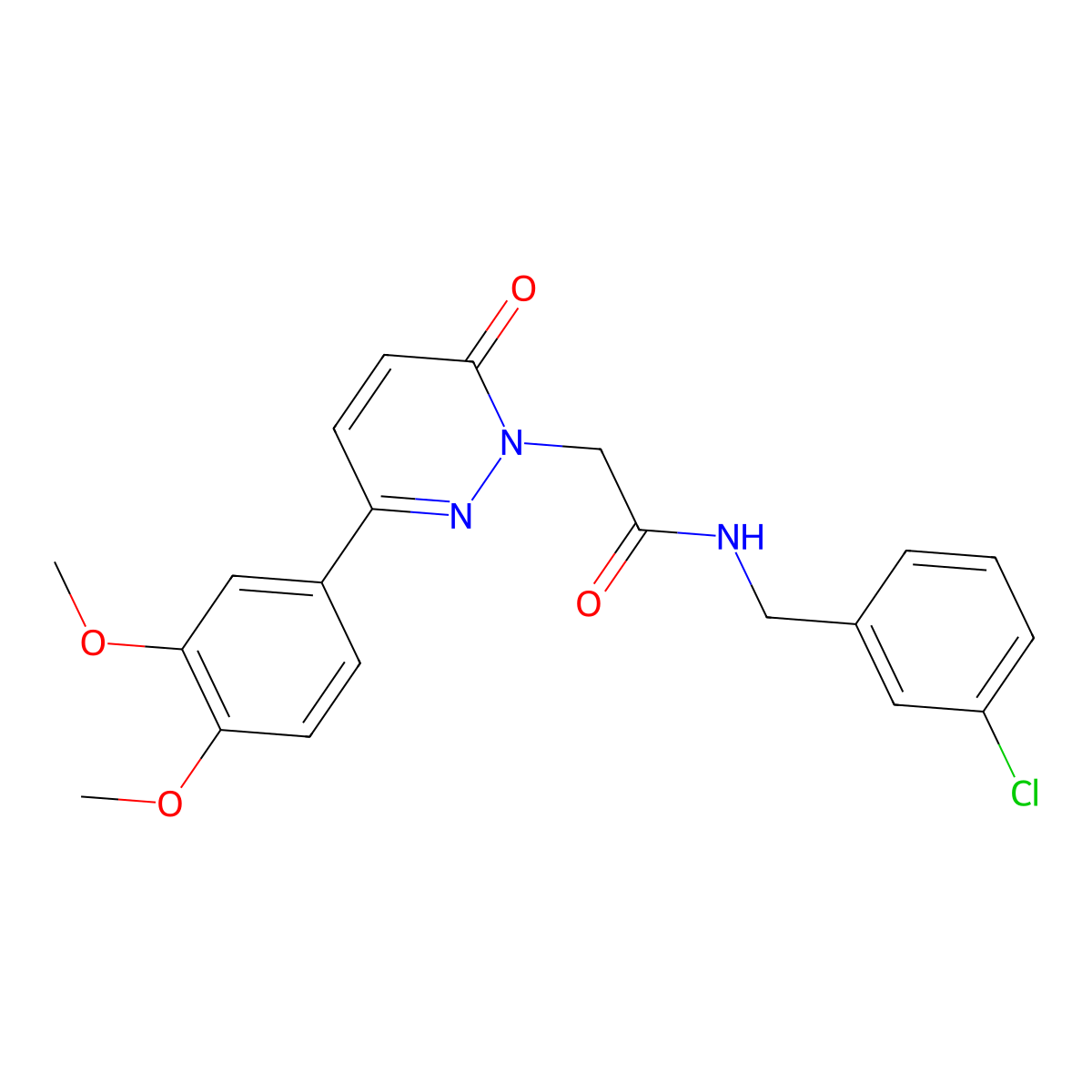 N-(3-chlorobenzyl)-2-[3-(3,4-dimethoxyphenyl)-6-oxopyridazin-1(6H)-yl]acetamide molecular structure, CAS 1224166-85-1