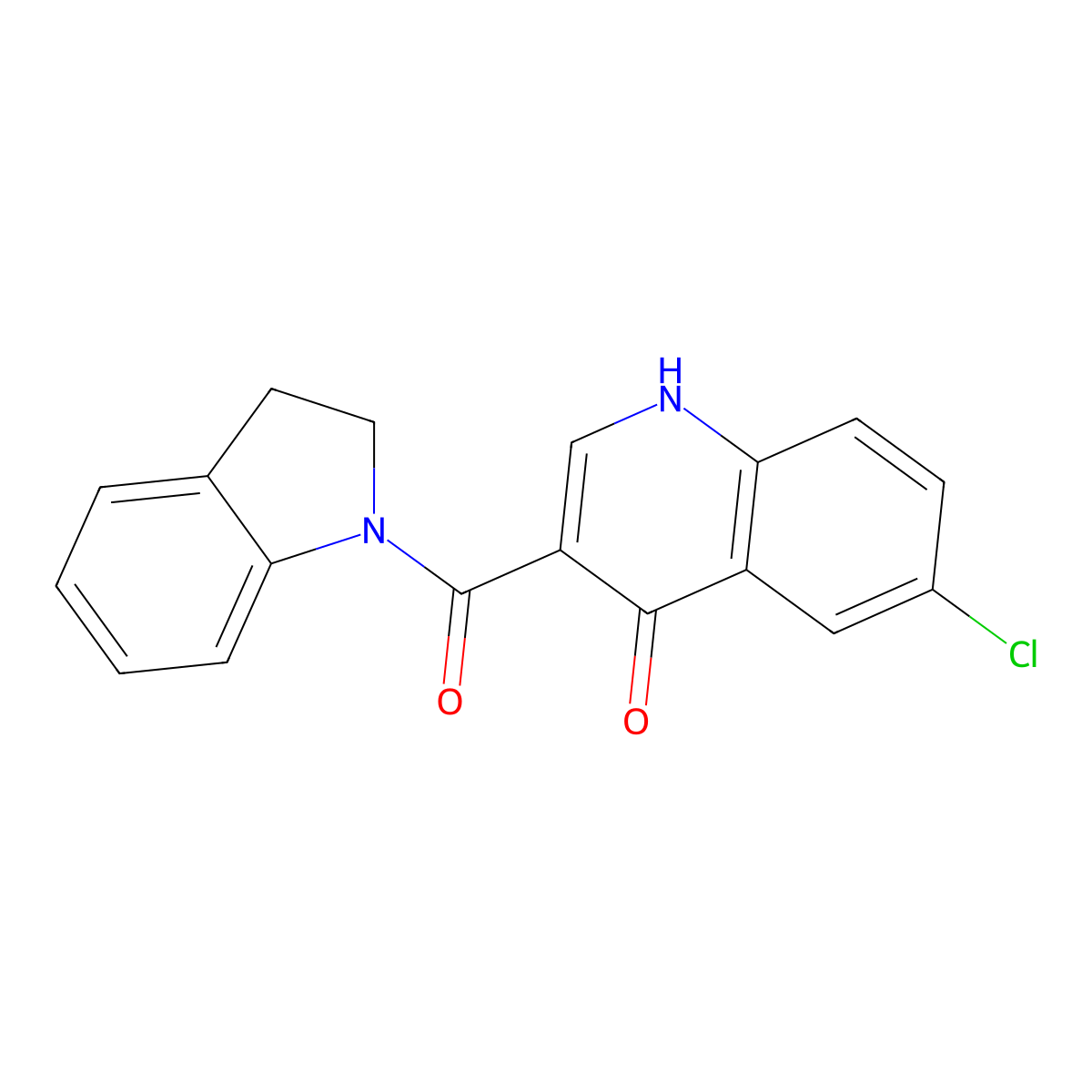 (6-chloro-4-hydroxyquinolin-3-yl)(2,3-dihydro-1H-indol-1-yl)methanone molecular structure, CAS 1224166-94-2