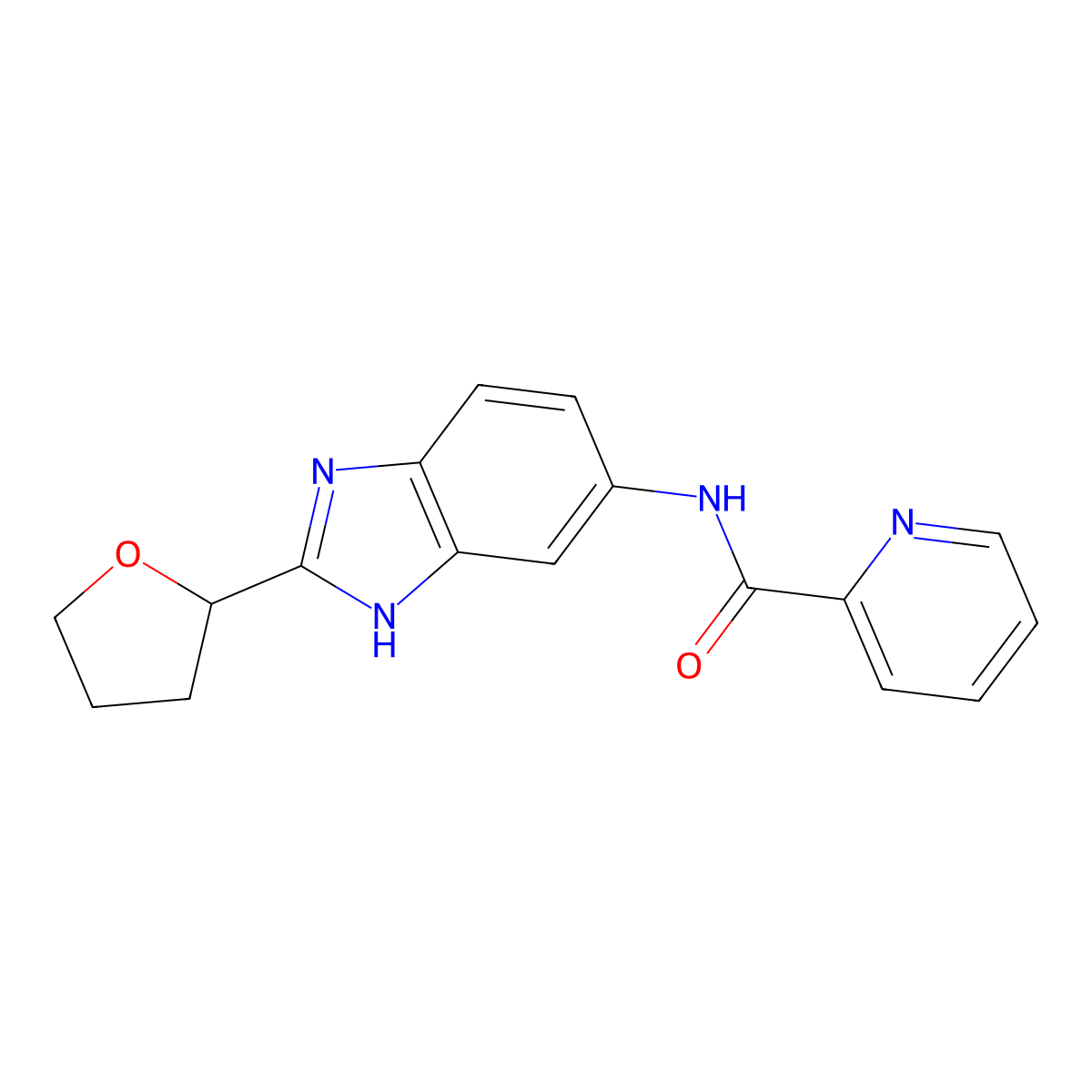 N-[2-(tetrahydrofuran-2-yl)-1H-benzimidazol-5-yl]pyridine-2-carboxamide molecular structure, CAS 1224167-41-2