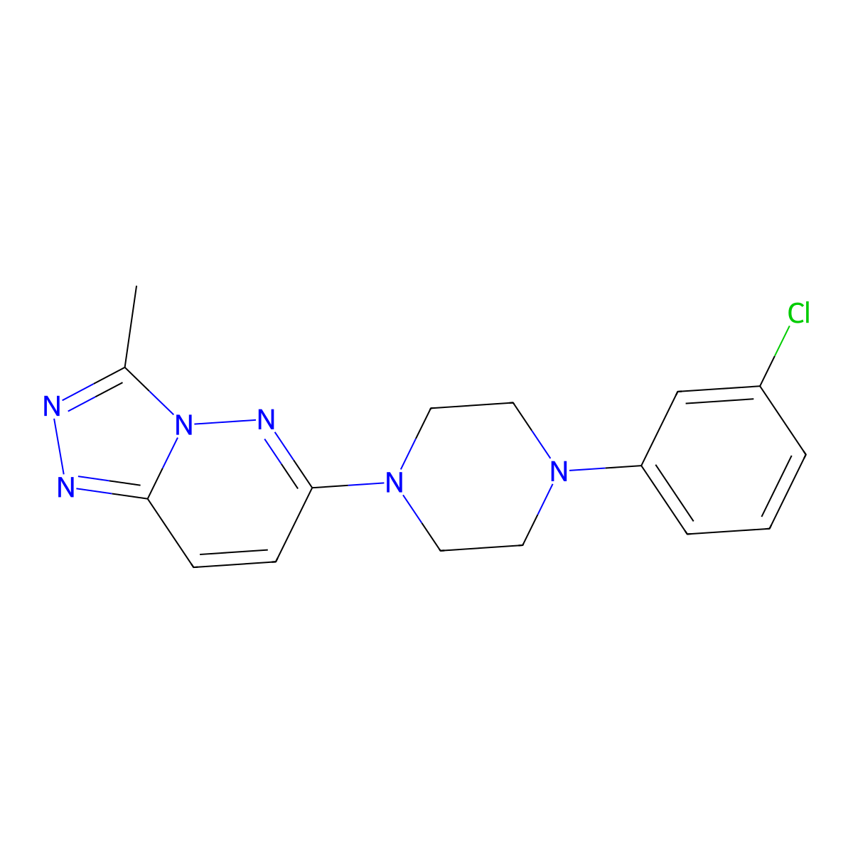 6-[4-(3-Chlorophenyl)piperazin-1-yl]-3-methyl[1,2,4]triazolo[4,3-b]pyridazine molecular structure, CAS 1224167-44-5