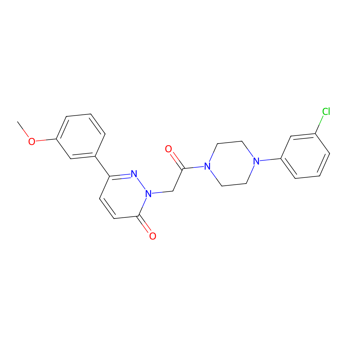 2-(2-(4-(3-chlorophenyl)piperazin-1-yl)-2-oxoethyl)-6-(3-methoxyphenyl)pyridazin-3(2H)-one molecular structure, CAS 1224167-47-8