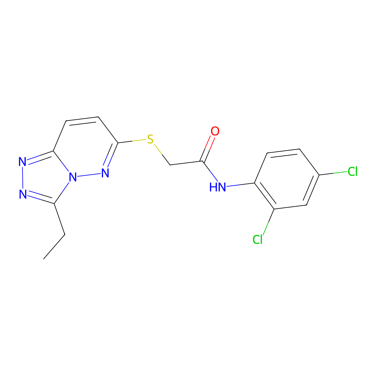 N-(2,4-dichlorophenyl)-2-[(3-ethyl[1,2,4]triazolo[4,3-b]pyridazin-6-yl)sulfanyl]acetamide molecular structure, CAS 1224167-52-5