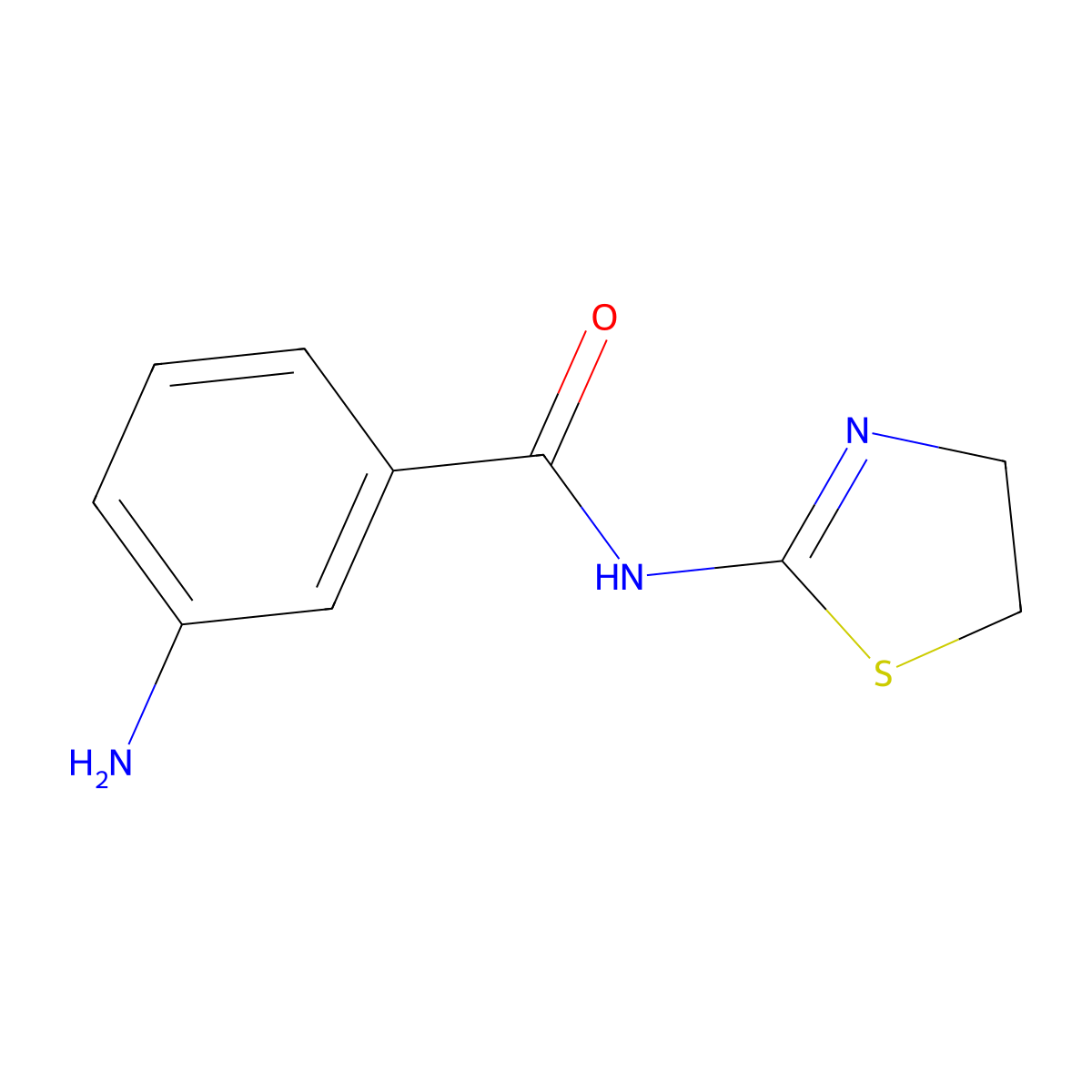 3-amino-N-(4,5-dihydro-1,3-thiazol-2-yl)benzamide molecular structure, CAS 1224167-60-5